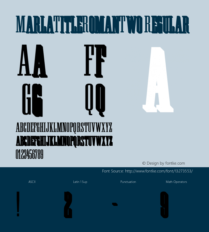 MarlaTitleRomanTwo Regular 001.001 Font Sample