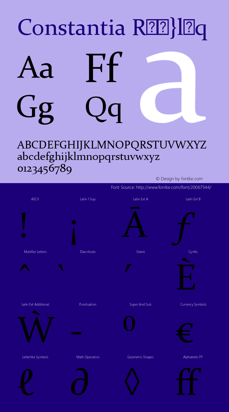 Constantia Versin`бబ0ư Font Sample