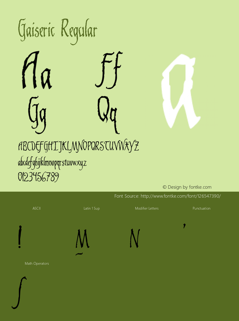 Gaiseric 001.000 Font Sample