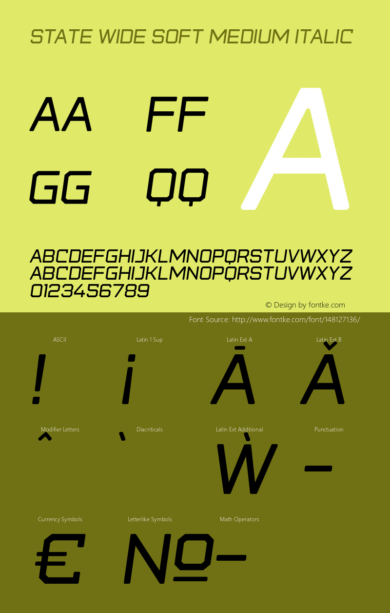 StateWideSoft-MediumItalic Version 1.010 | wf-rip DC20180725 Font Sample