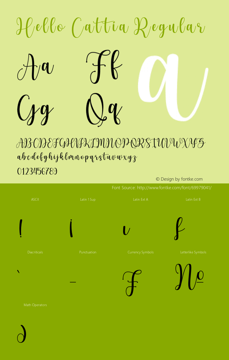 Hello Cattia Version 1.00;July 3, 2020;FontCreator 12.0.0.2555 64-bit Font Sample