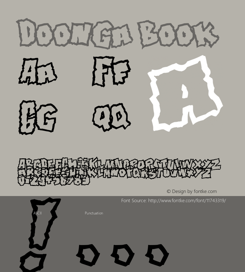 Doonga Book Version 1.00 December 15, 20 Font Sample