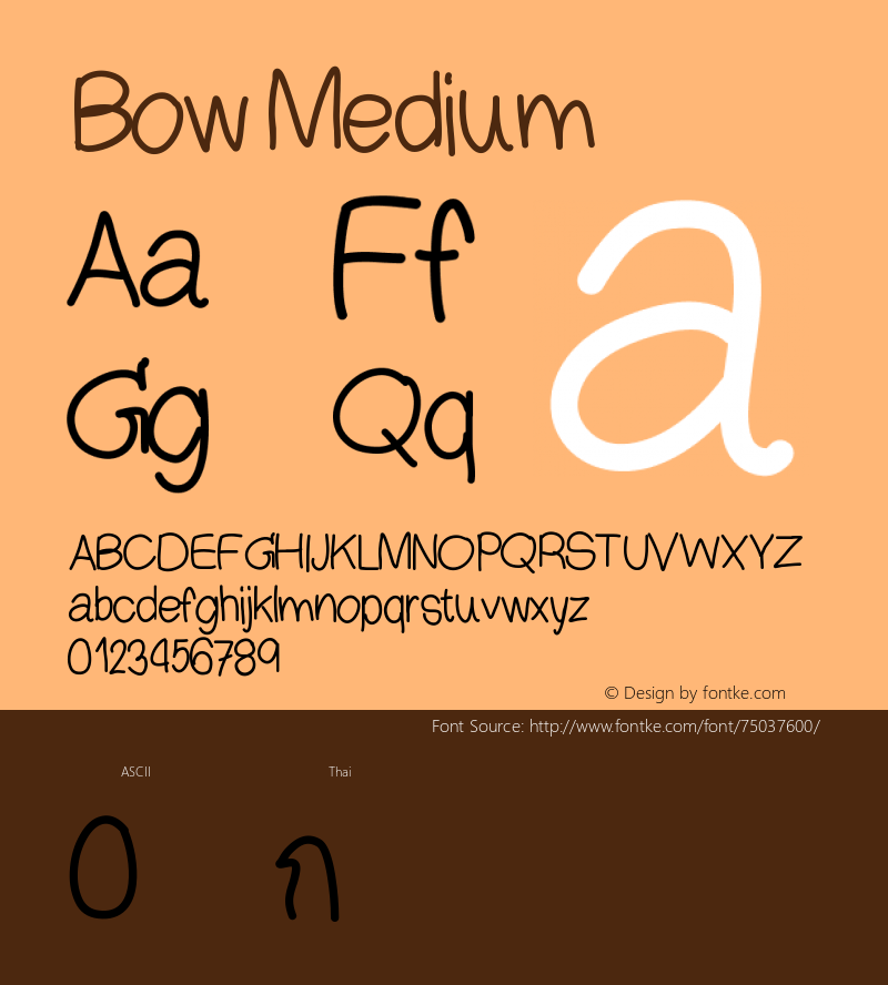 Bow Version 001.000 Font Sample