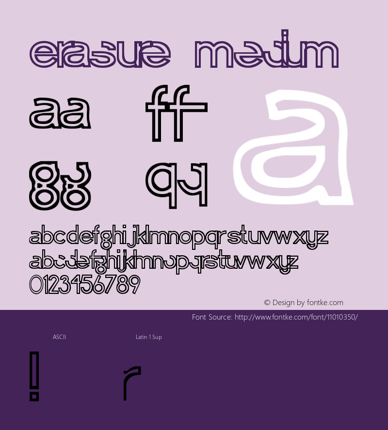 Erasure Medium Version 001.000 Font Sample