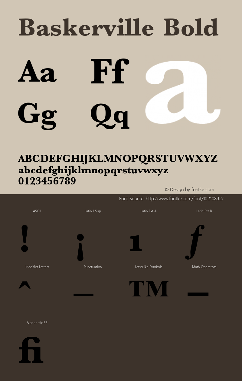 Baskerville Bold 1 Font Sample