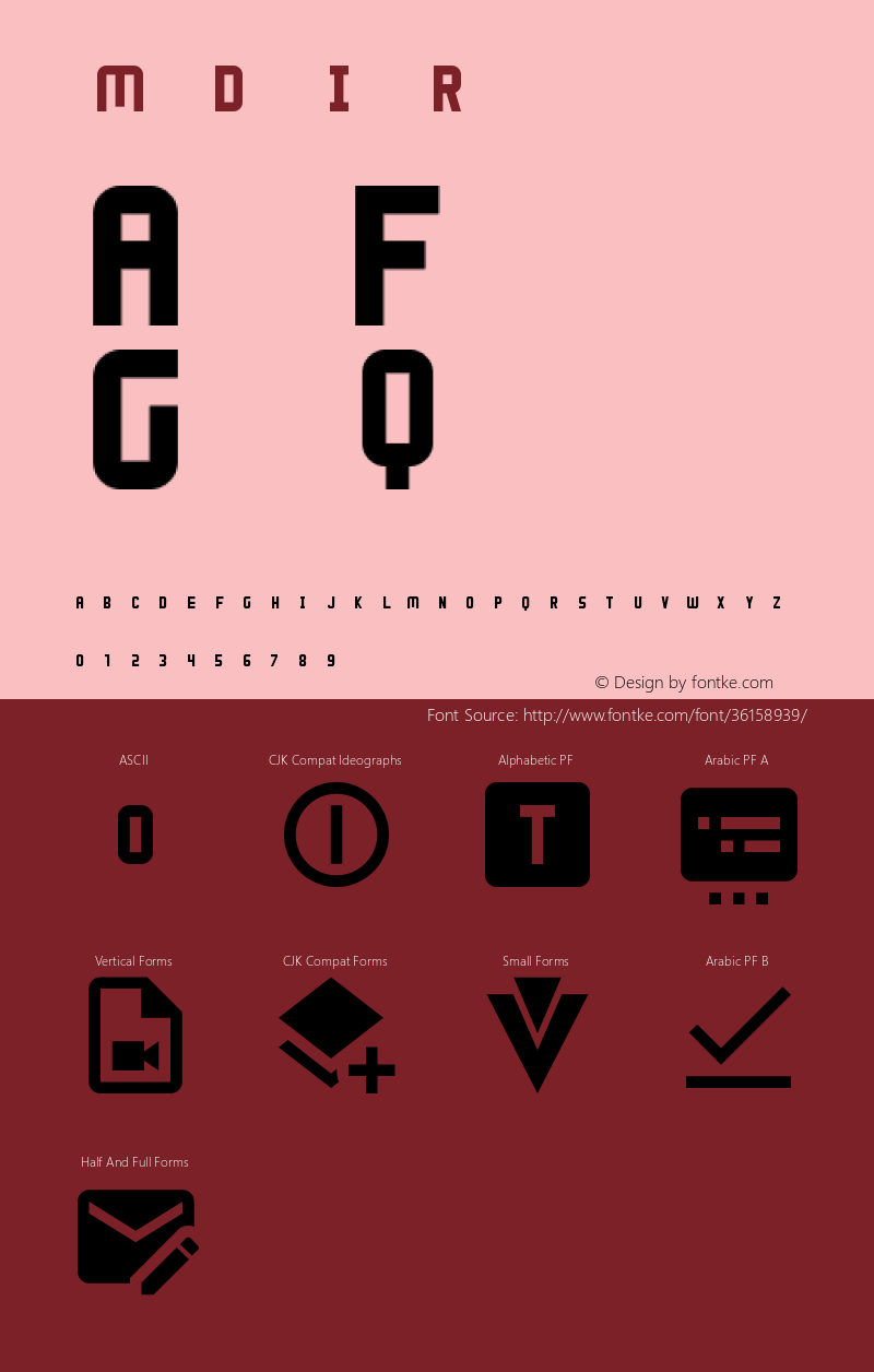 Material Design Icons Version 1.0 Font Sample