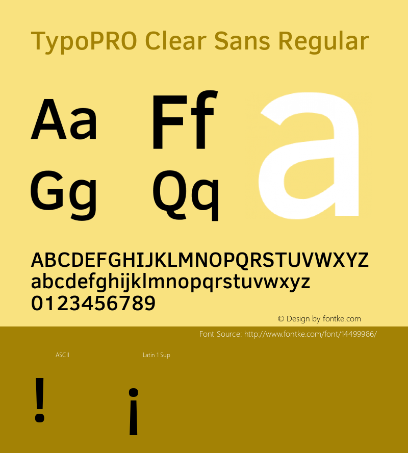 TypoPRO Clear Sans Regular Version 1.00 Font Sample