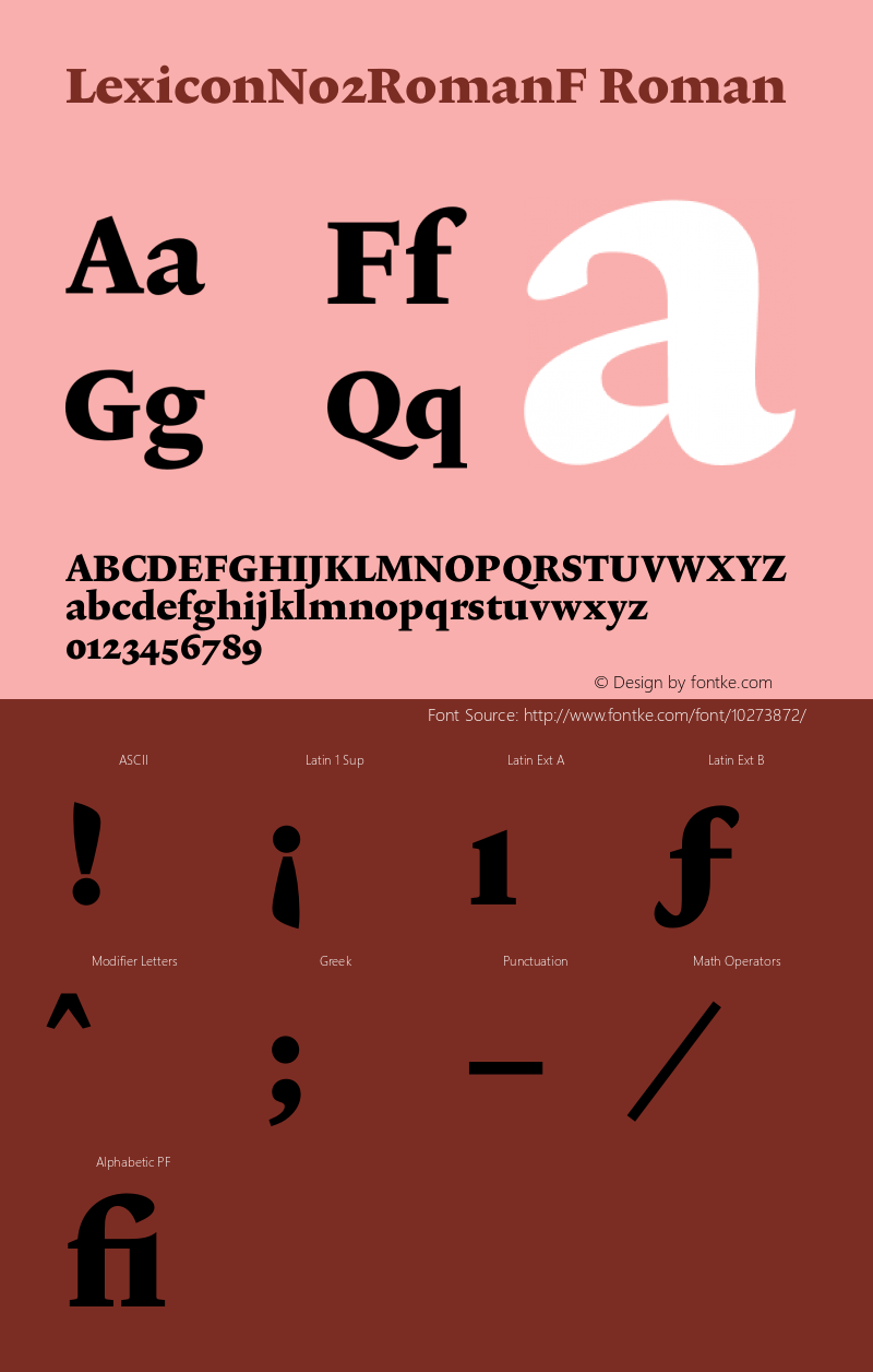 LexiconNo2RomanF Roman 001.000 Font Sample