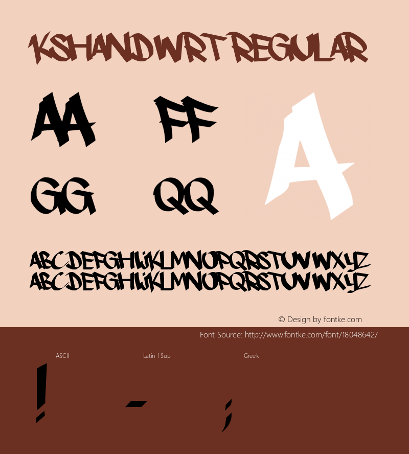 kshandwrt Regular Version 1.00 June 23, 2010, initial release Font Sample