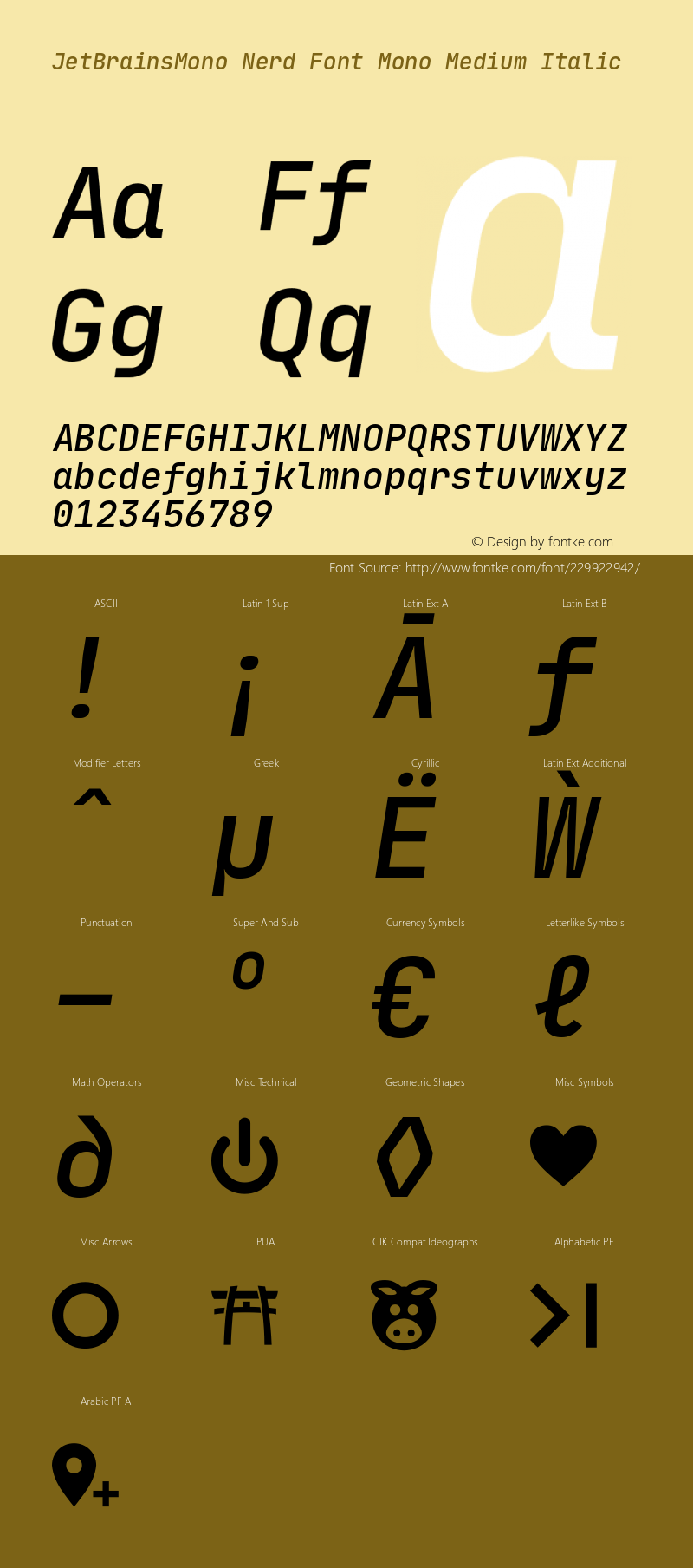JetBrains Mono Medium Italic Nerd Font Complete Mono Version 1.000; ttfautohint (v1.8.3)图片样张