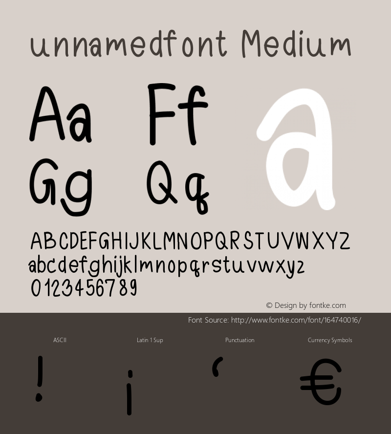 unnamedfont Version 001.000 Font Sample