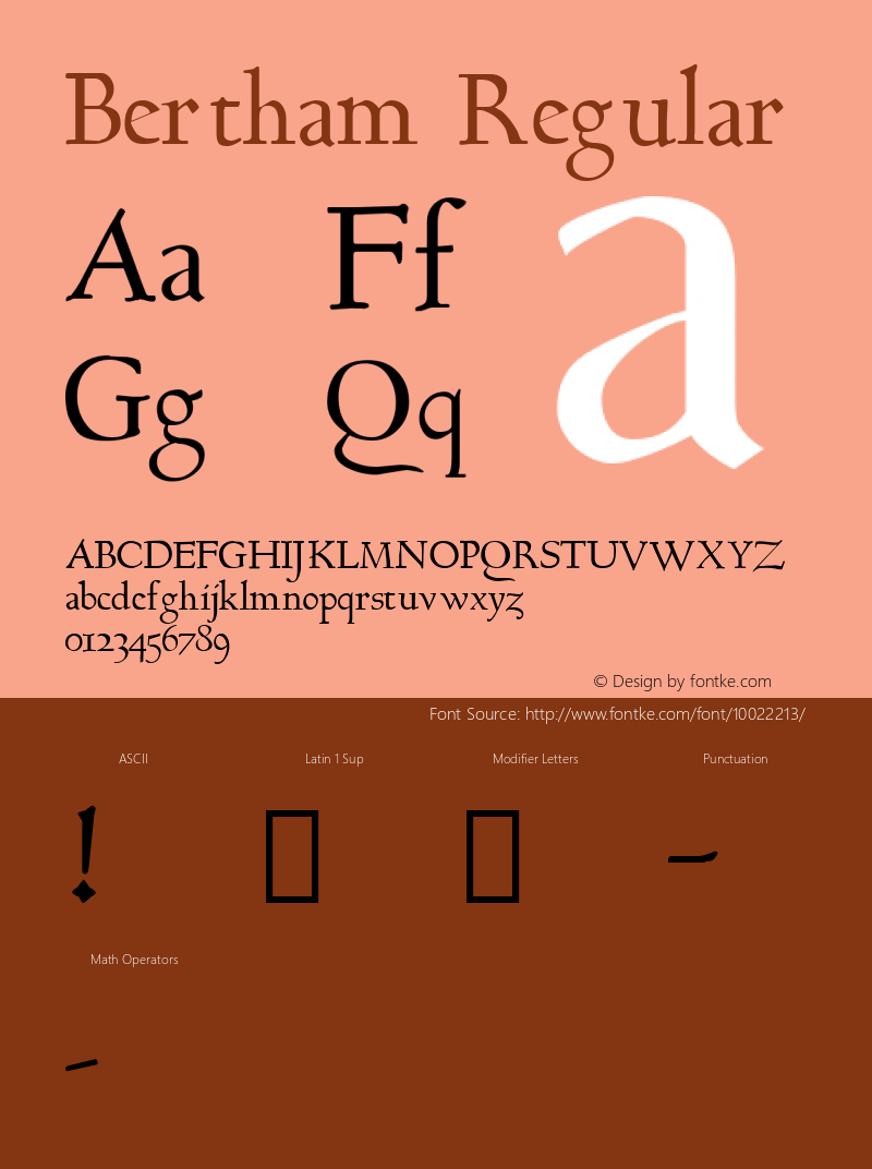 Bertham Regular 001.003 Font Sample