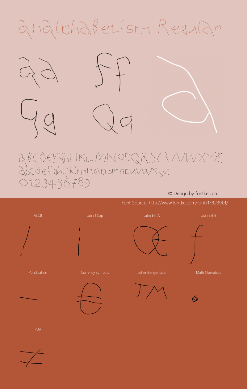 AnAlphaBetIsm Regular 1.0 2003-04-25 Font Sample