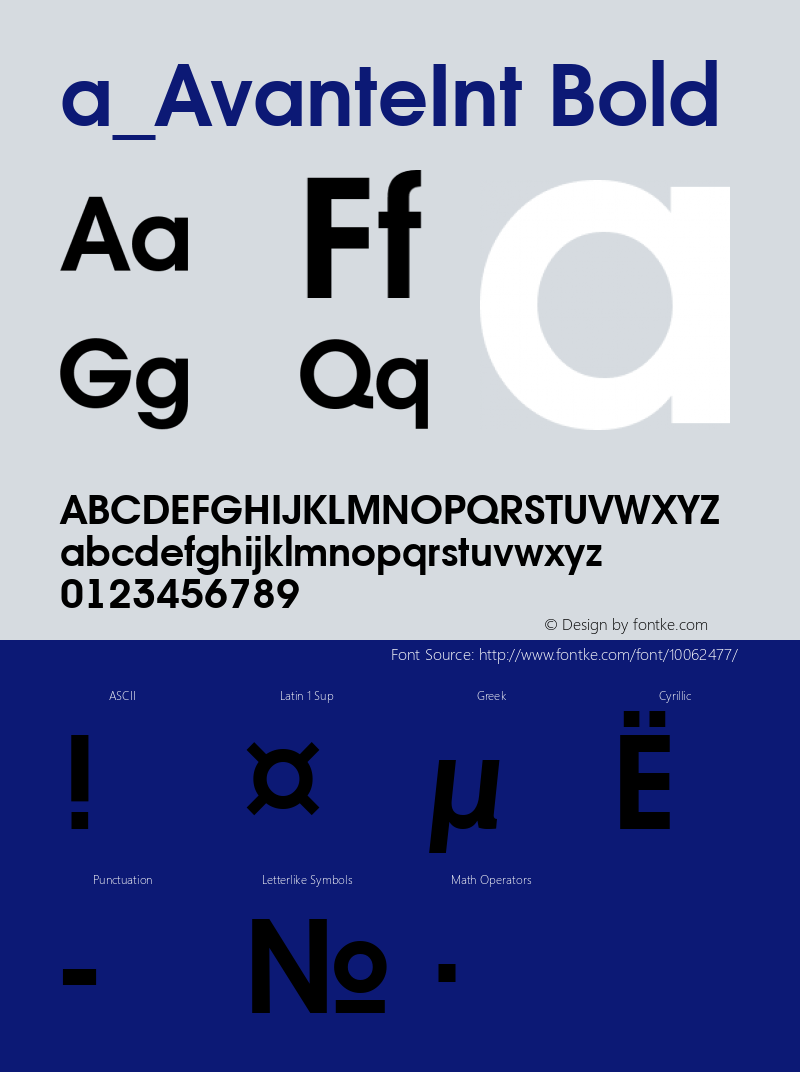 a_AvanteInt Bold Macromedia Fontographer 4.1 21.09.97 Font Sample