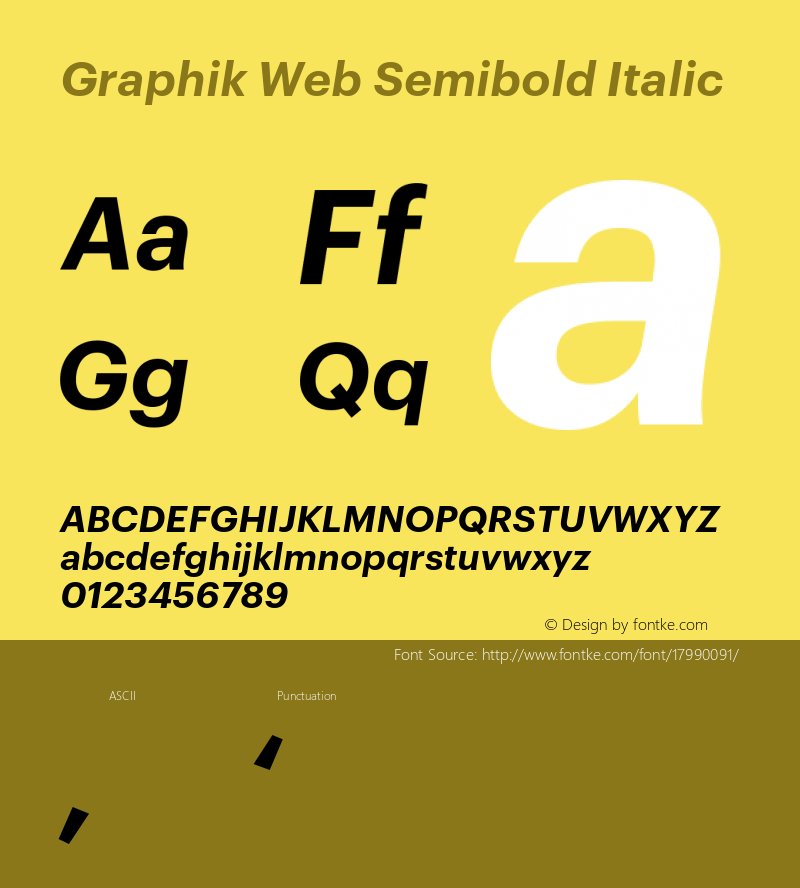 Graphik Web Semibold Italic Version 001.000 2009 Font Sample
