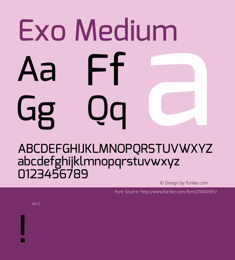 Exo Medium  Font Sample