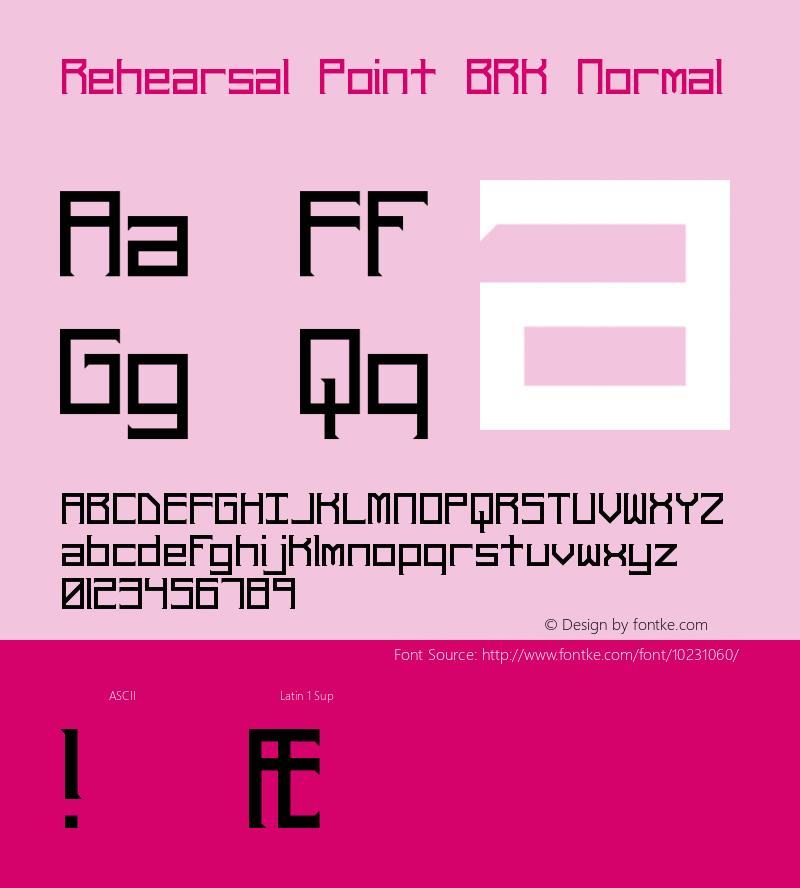 Rehearsal Point BRK Normal Version 2.10 Font Sample