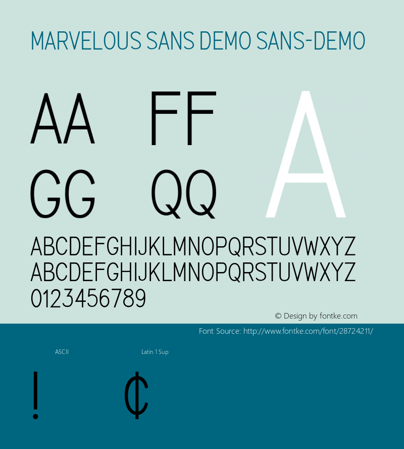 Marvelous Sans Demo Version 001.000 Font Sample