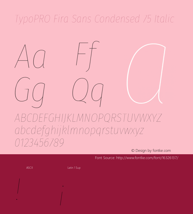 TypoPRO Fira Sans Condensed 75 Italic Version 4.202;PS 004.202;hotconv 1.0.88;makeotf.lib2.5.64775 Font Sample