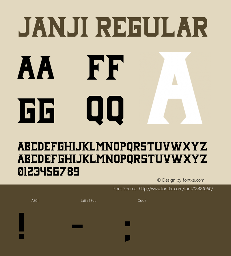 Janji Regular Version 1.00 October 28, 2016, initial release Font Sample