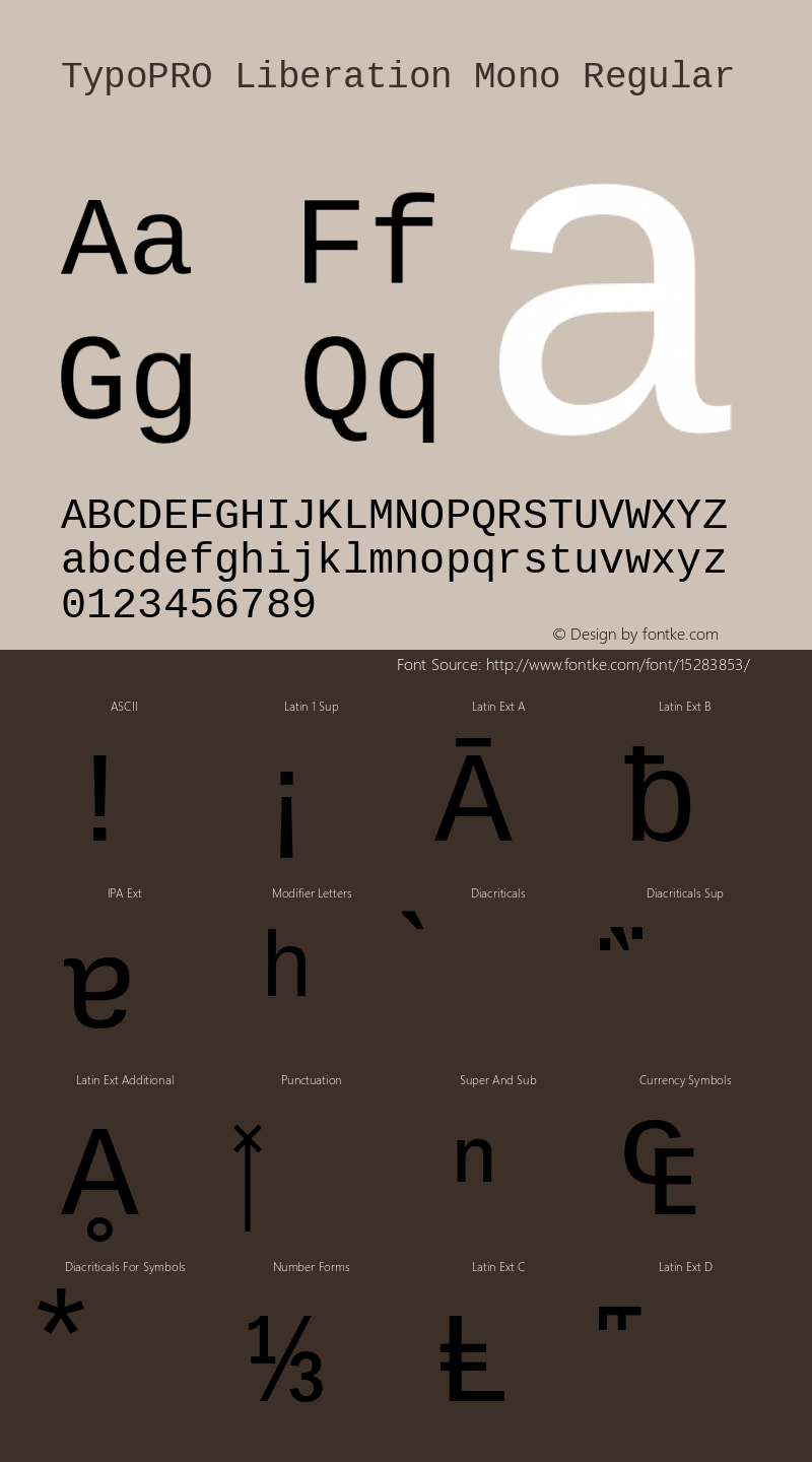 TypoPRO Liberation Mono Regular Version 2.00.1 Font Sample