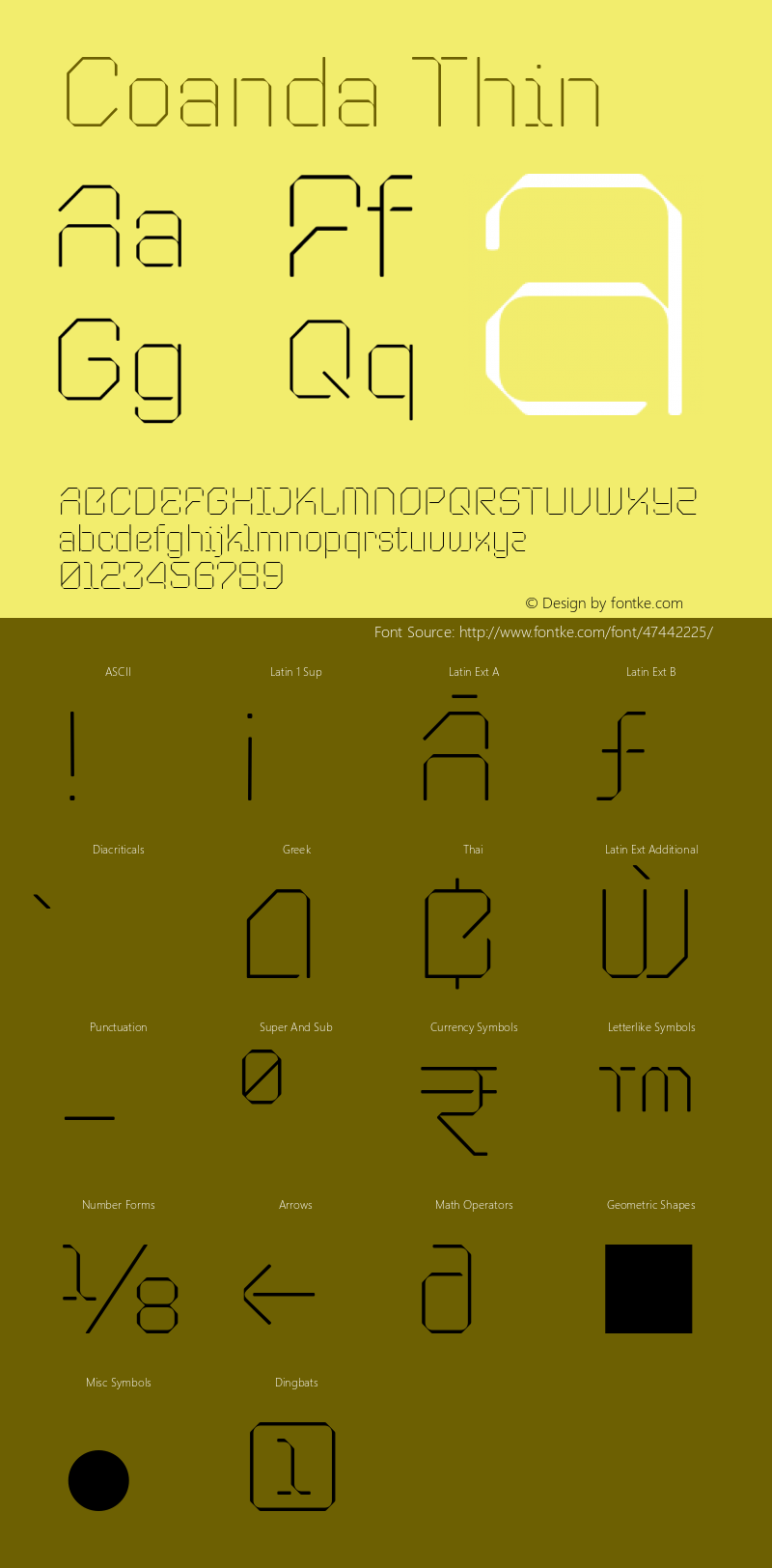 Coanda Thin Version 1.000;hotconv 1.0.109;makeotfexe 2.5.65596 Font Sample