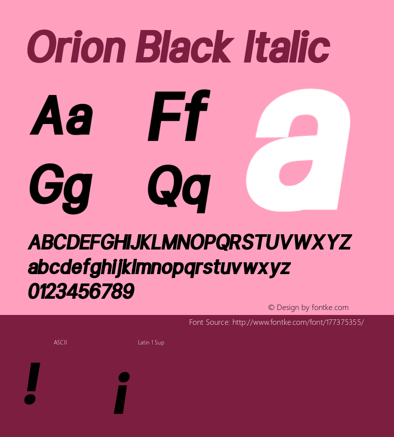 Orion Black Italic Version 1.000图片样张