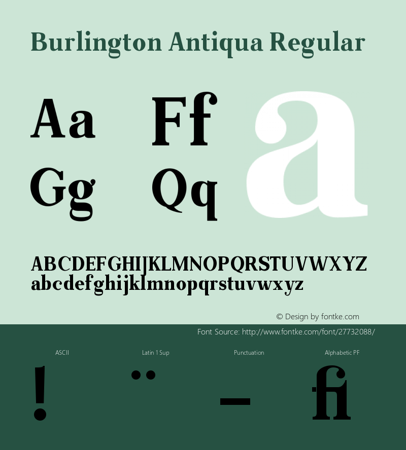 Burlington Antiqua Version 1.000;PS 001.000;hotconv 1.0.70;makeotf.lib2.5.58329 Font Sample