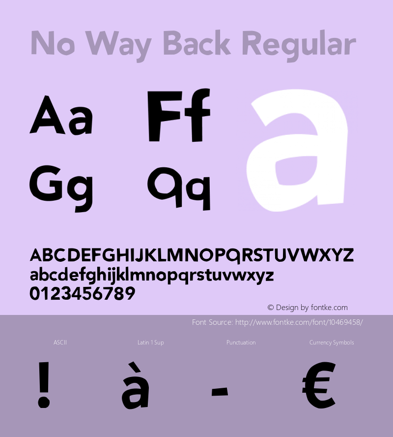 No Way Back Regular Unknown Font Sample