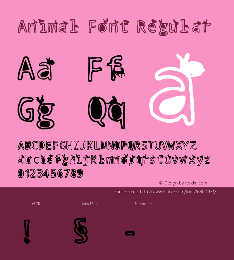 Animal Font 1.0 Font Sample