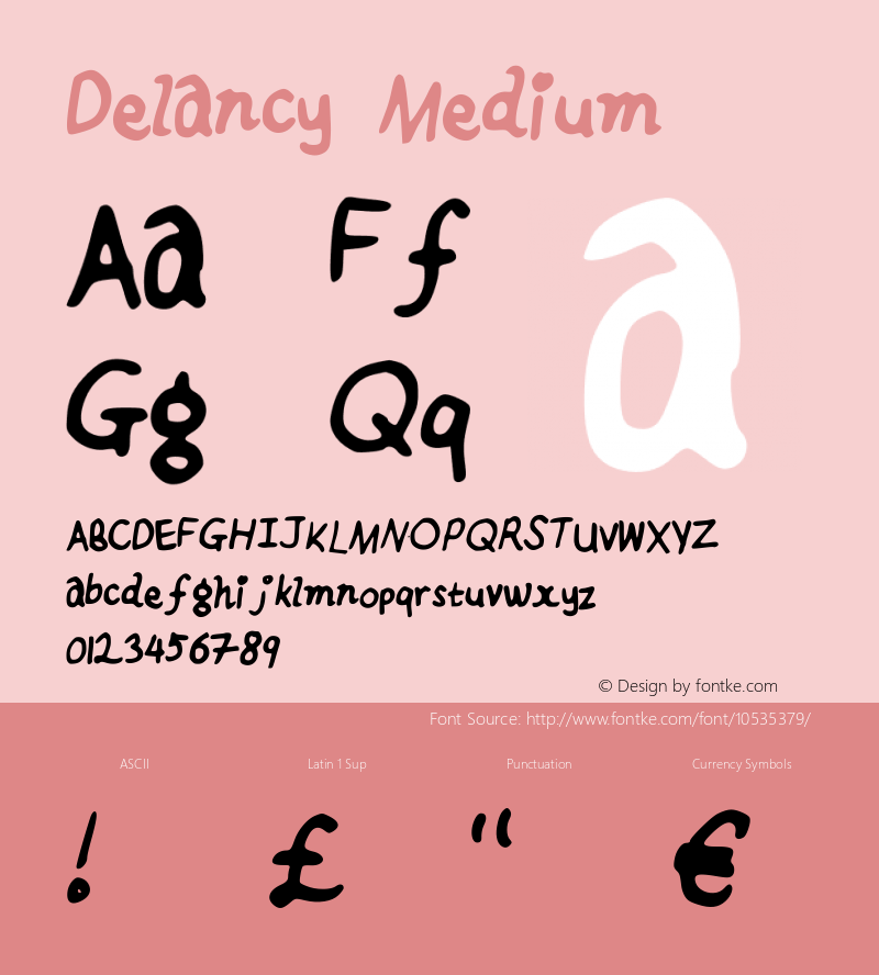 Delancy Medium Version 001.000 Font Sample