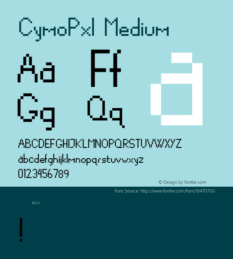 CymoPxl Medium Version 001.000 Font Sample