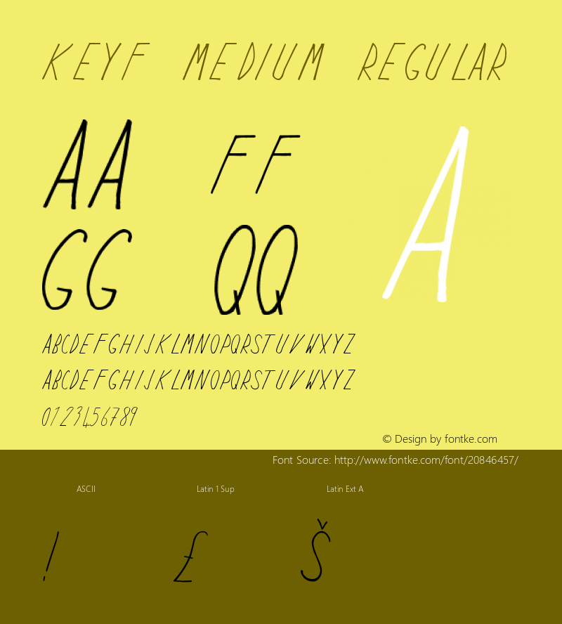 Keyf Medium Version 1.0 Font Sample