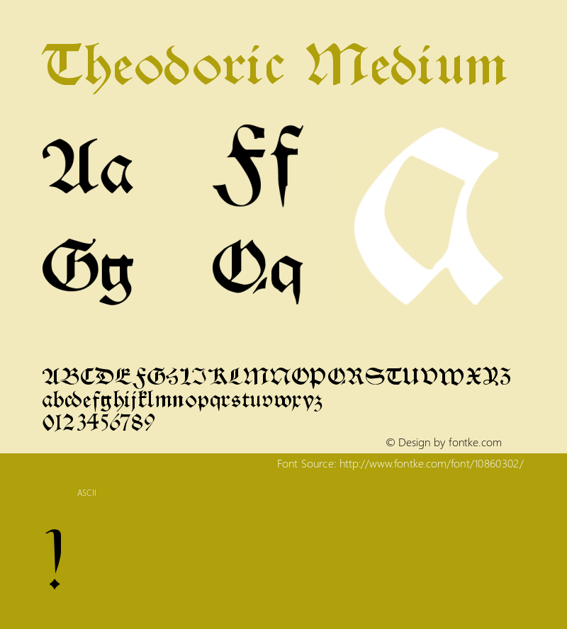 Theodoric Medium Version 001.001 Font Sample