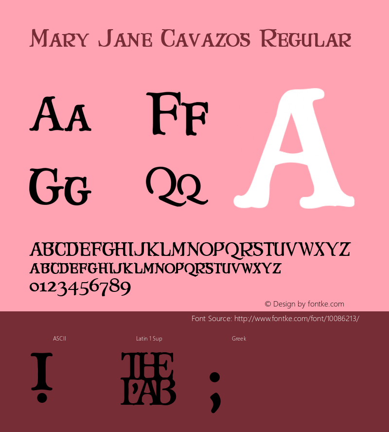 Mary Jane Cavazos Regular 1.0 Font Sample