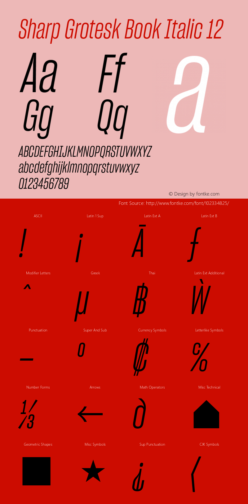 Sharp Grotesk Book Italic 12 Version 1.003 Font Sample