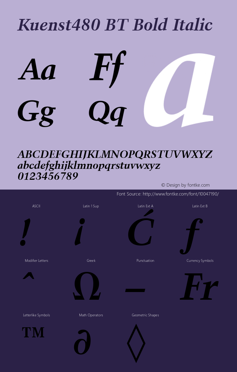 Kuenst480 BT Bold Italic mfgpctt-v1.53 Monday, February 1, 1993 12:03:50 pm (EST) Font Sample