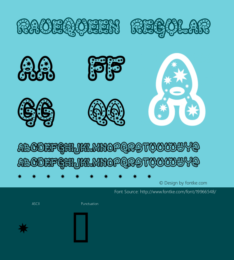 RaveQueen Macromedia Fontographer 4.1.2 12/28/98 Font Sample