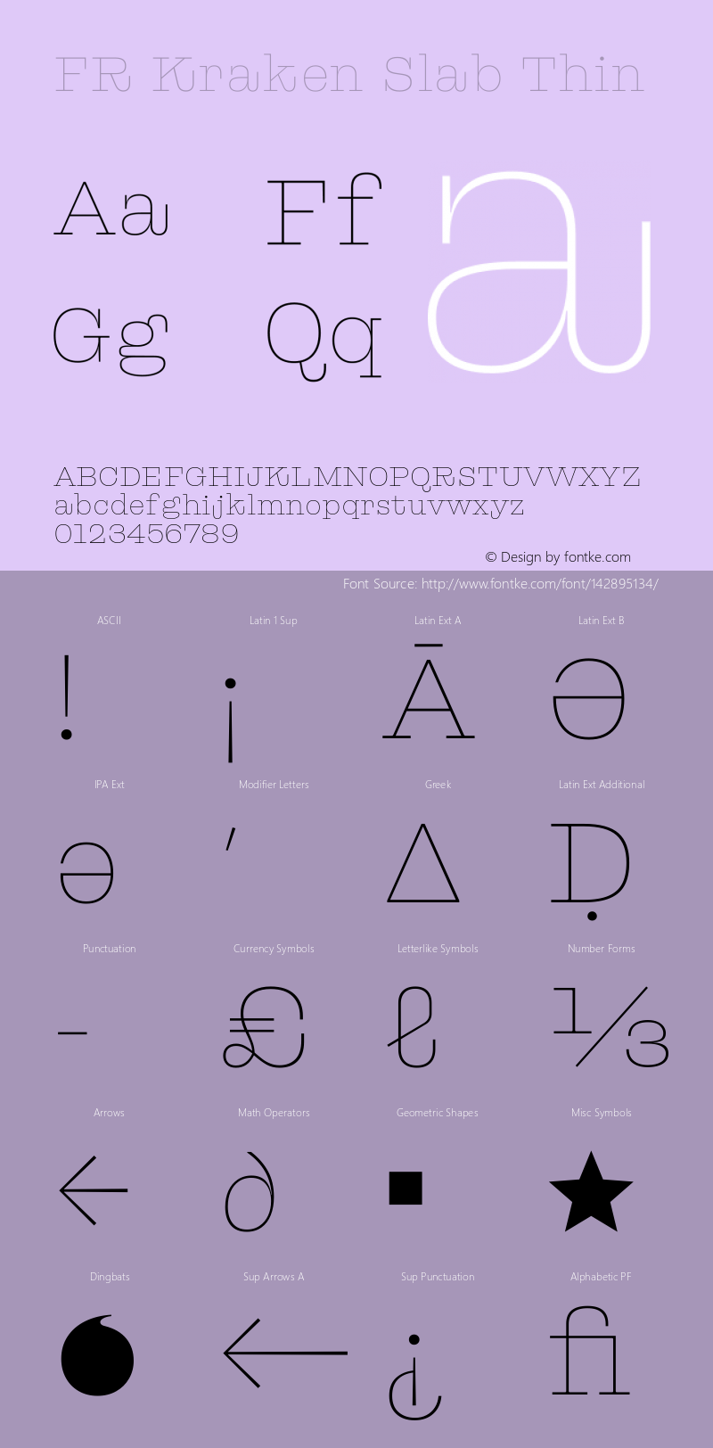 FRKrakenSlab-Thin Version 1.001 Font Sample