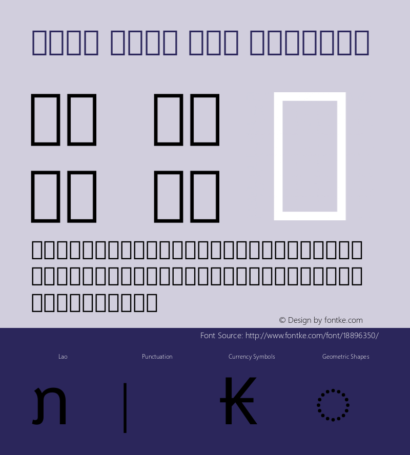 Noto Sans Lao Regular Version 0.900 Font Sample