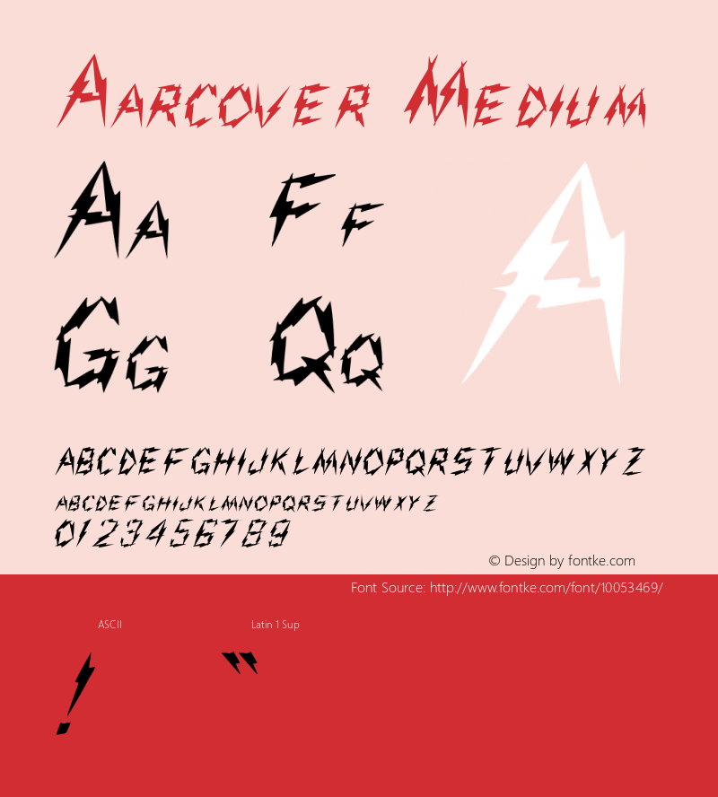 Aarcover Medium 001.001 Font Sample