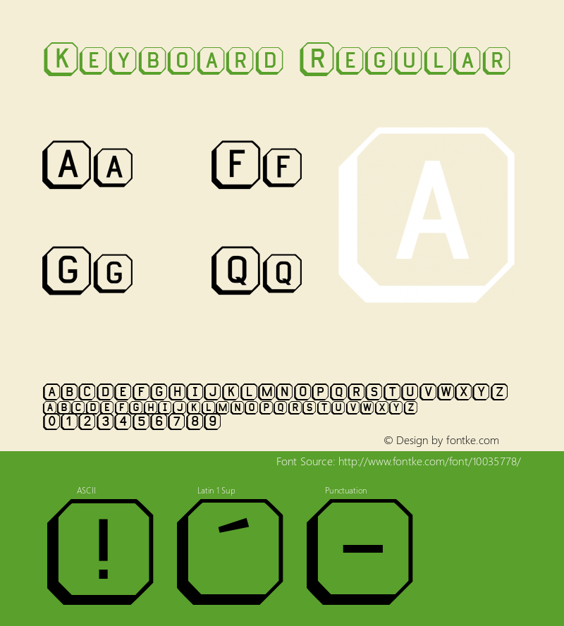 Keyboard Regular Rev. 003.000 Font Sample