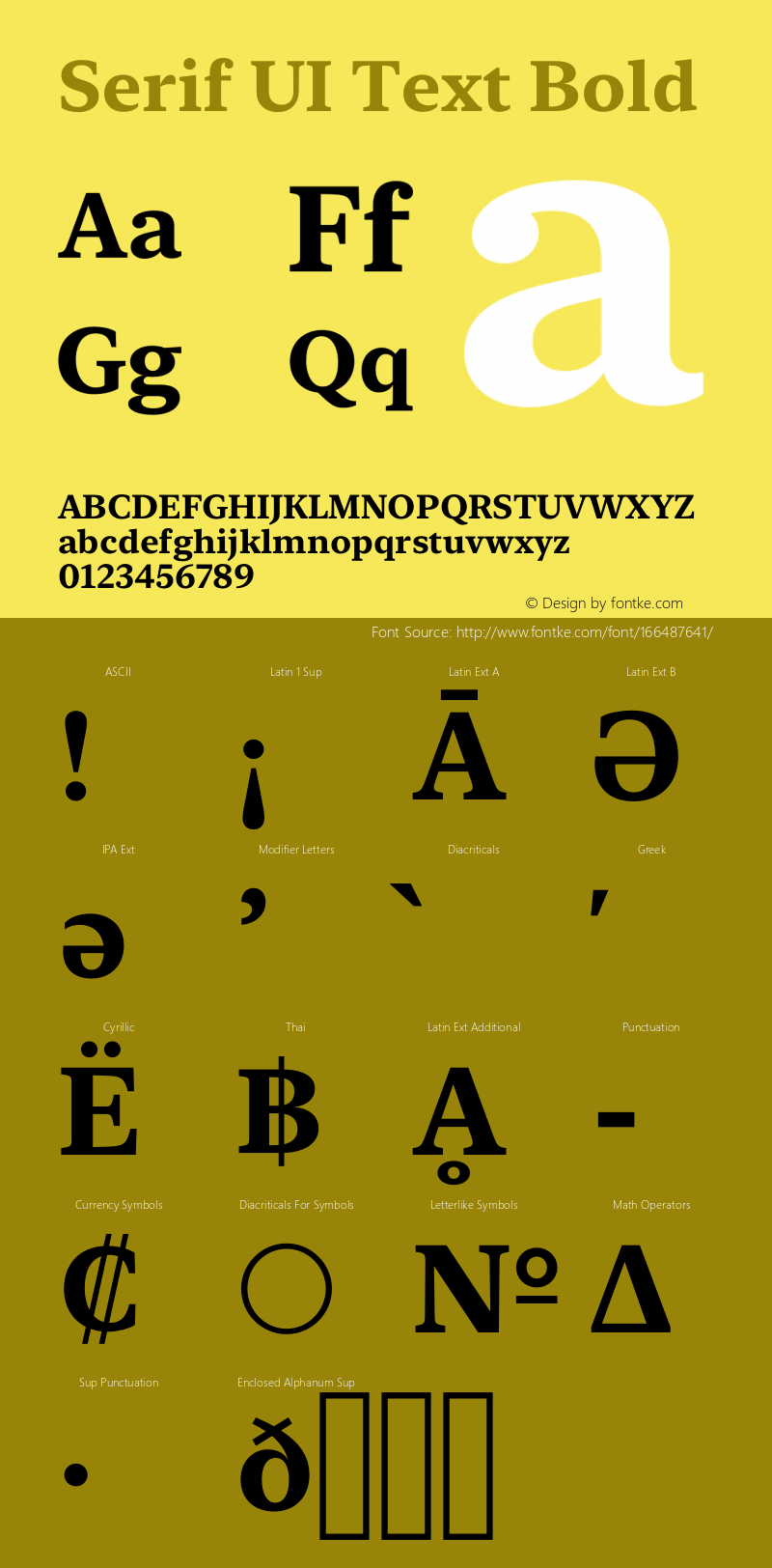 SerifUIText-Bold Version 13.0d2e6 Font Sample