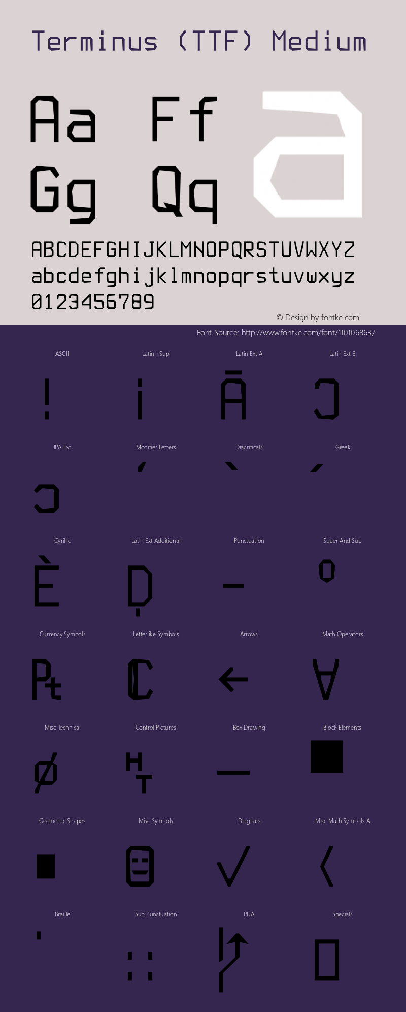 Terminus (TTF) Version 4.47.0 Font Sample