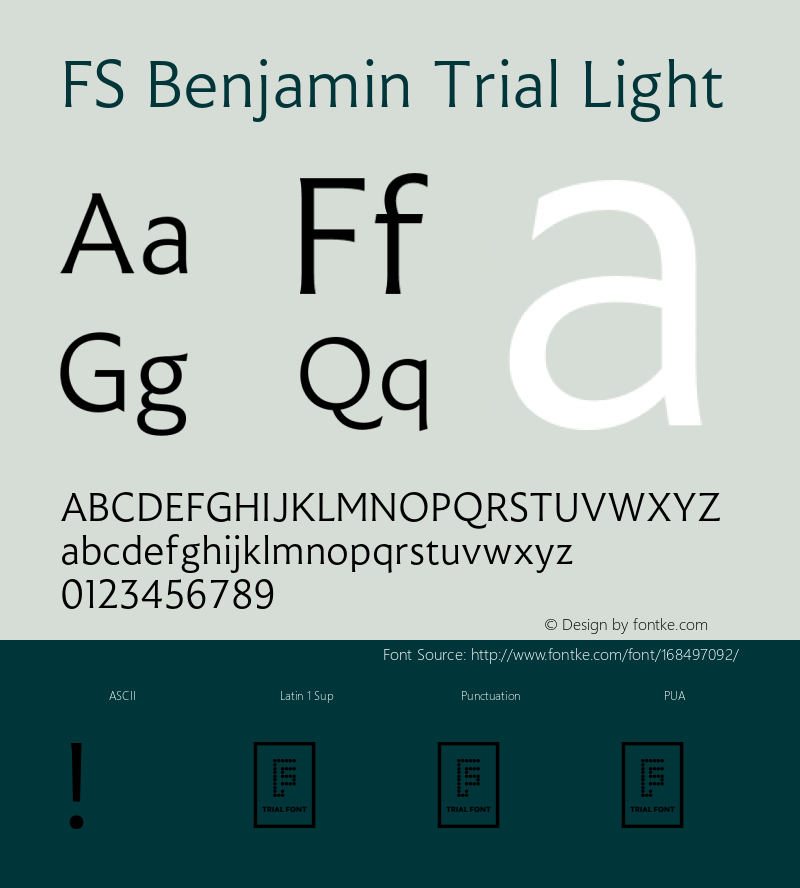 FS Benjamin Trial Light Version 1.001;PS 001.001;hotconv 1.0.88;makeotf.lib2.5.64775图片样张