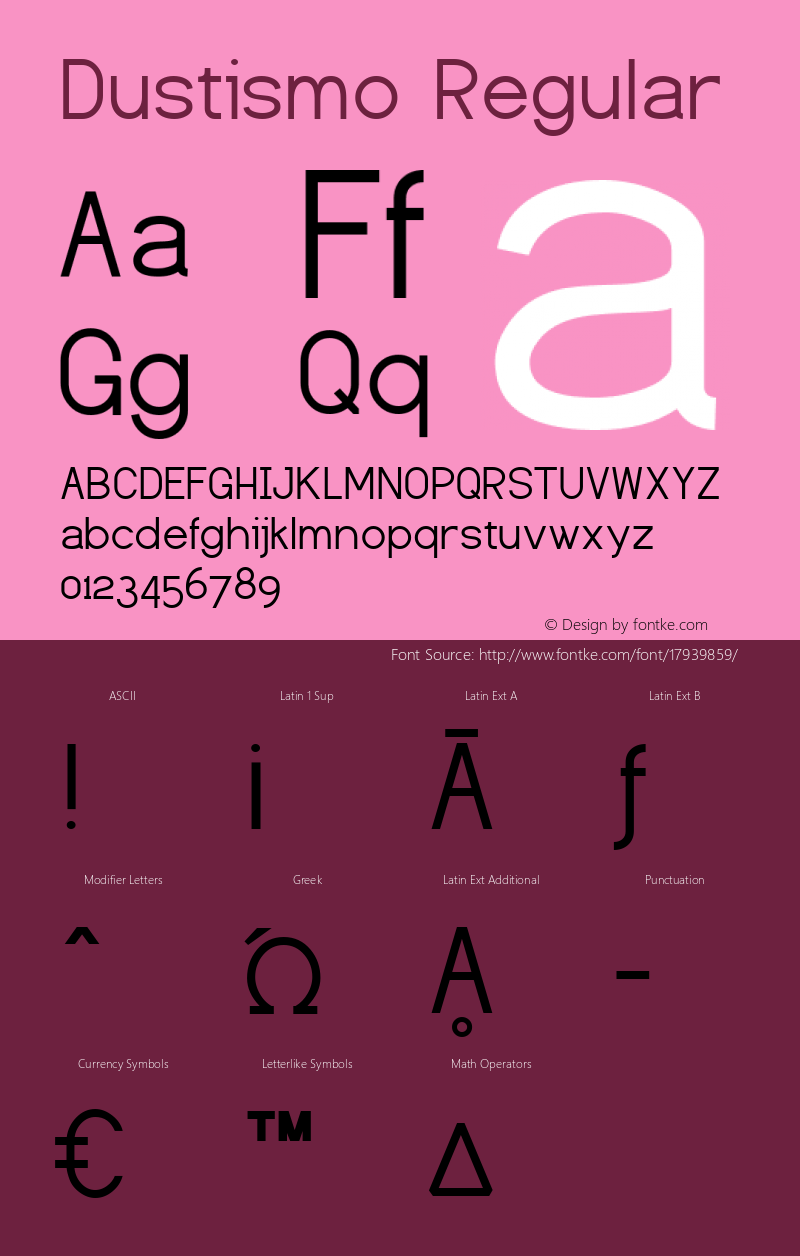 Dustismo Regular Version 1.06 2003 Font Sample