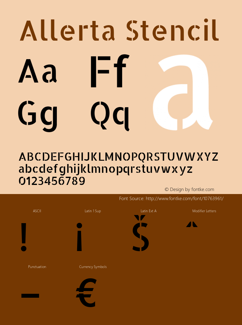 Allerta Stencil Version 1.0 Font Sample