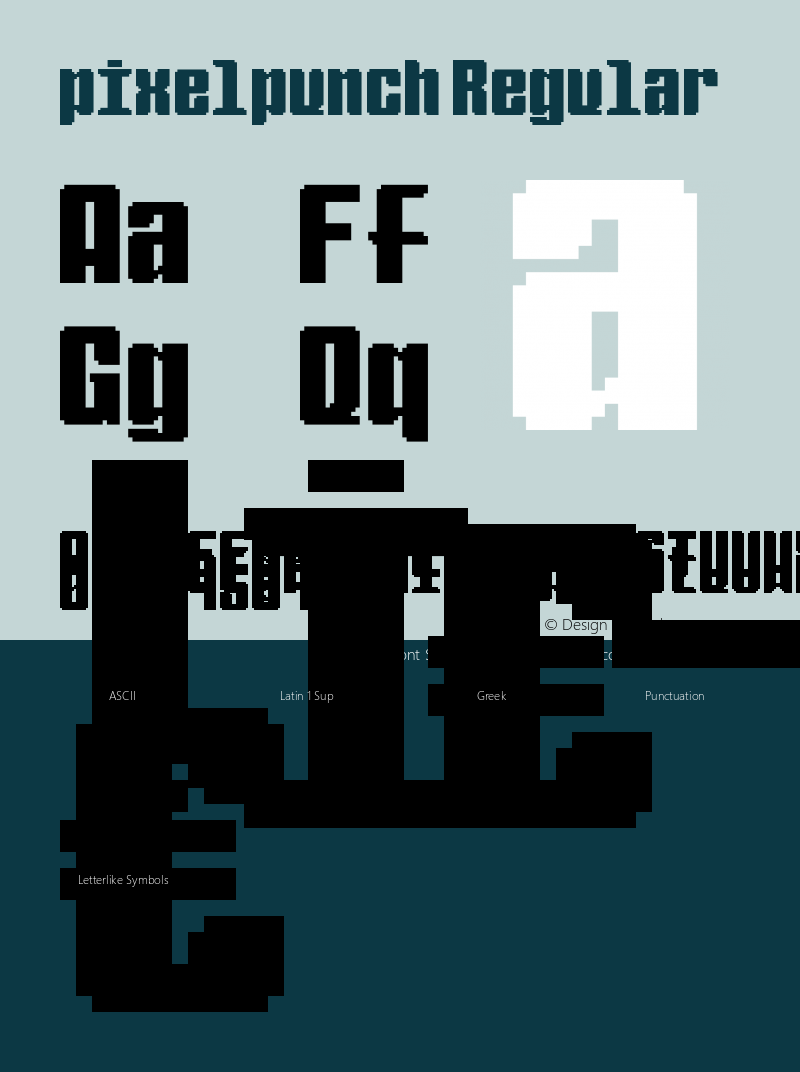 pixelpunch Regular Macromedia Fontographer 4.1 4/26/2002 Font Sample