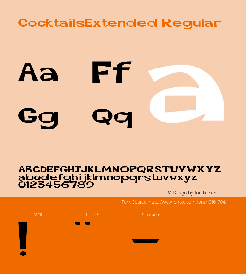 CocktailsExtended Regular Rev. 003.000 Font Sample