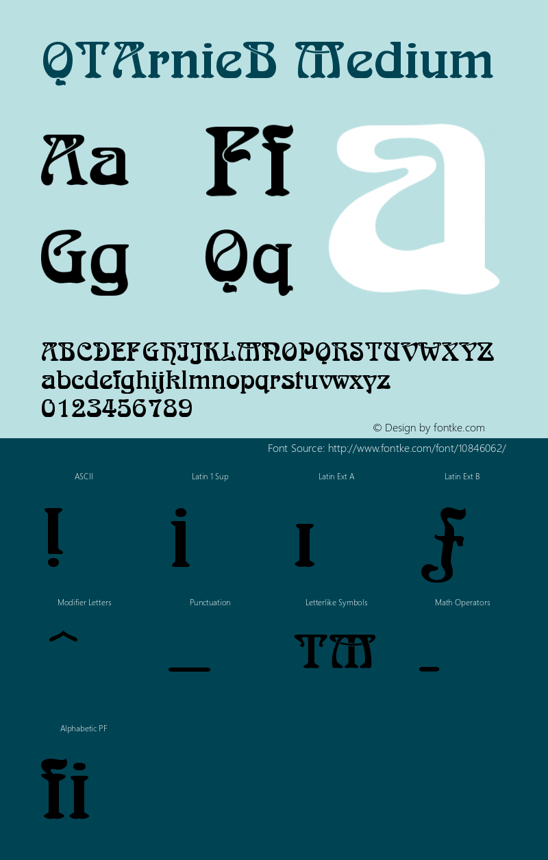 QTArnieB Medium Version 001.000 Font Sample